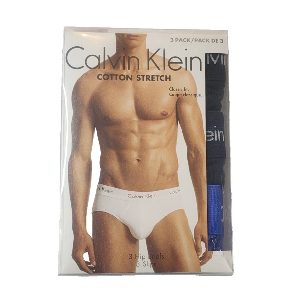 Calvin Klein Men's‎ Hip Brief Cotton Stretch Classic Fit 3-Pack Size XL